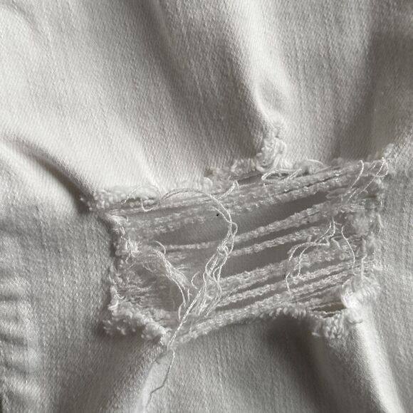 Gap Size 28r Slim Straight Leg Jean White Ripped - Picture 3 of 8